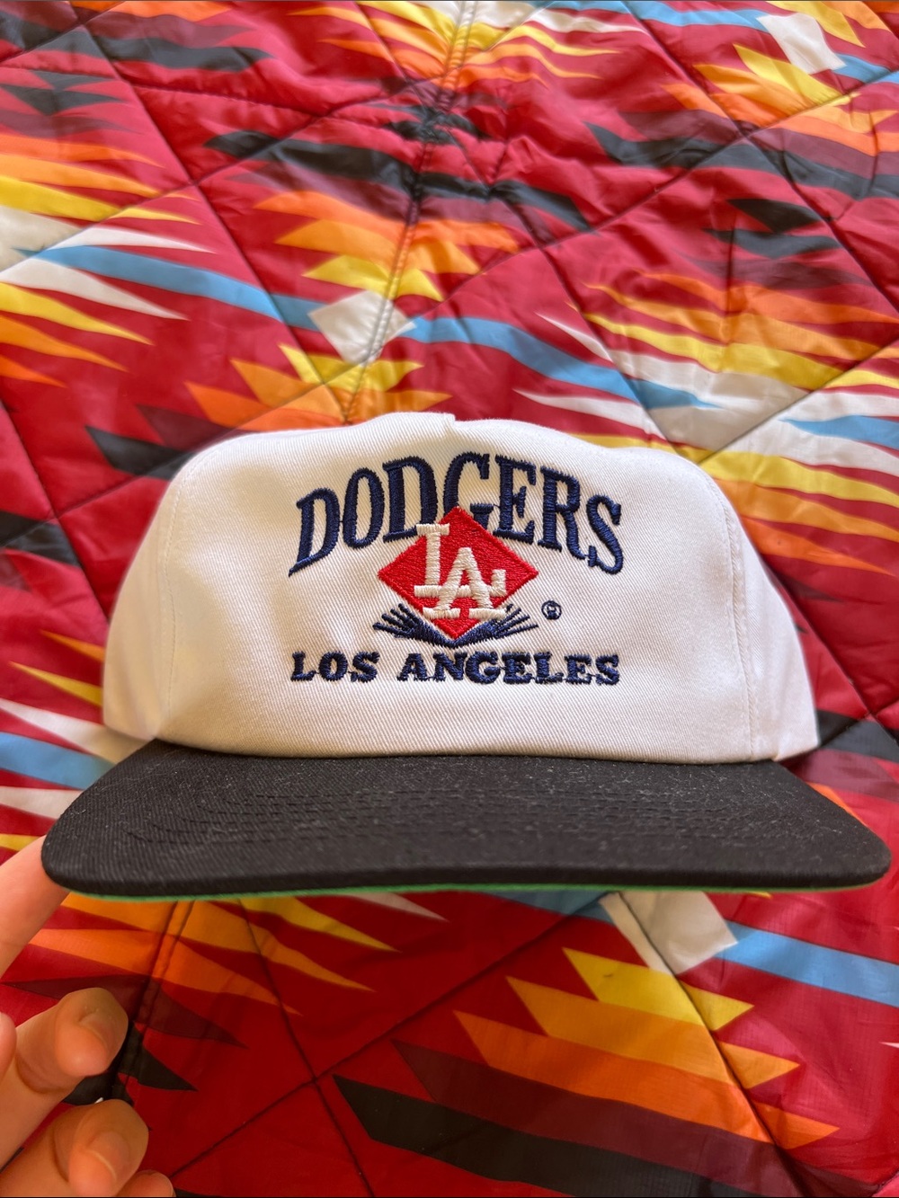 New Los Angeles Dodgers White Strapback Hat with Black Brim